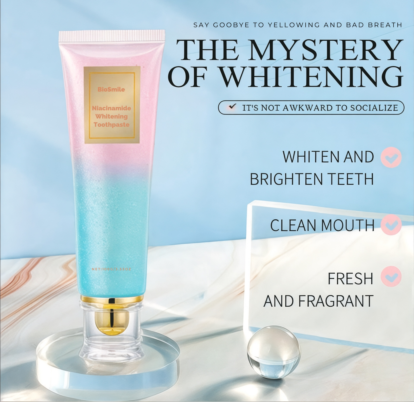 BioSmile Niacinamide Teeth Whitening Toothpaste